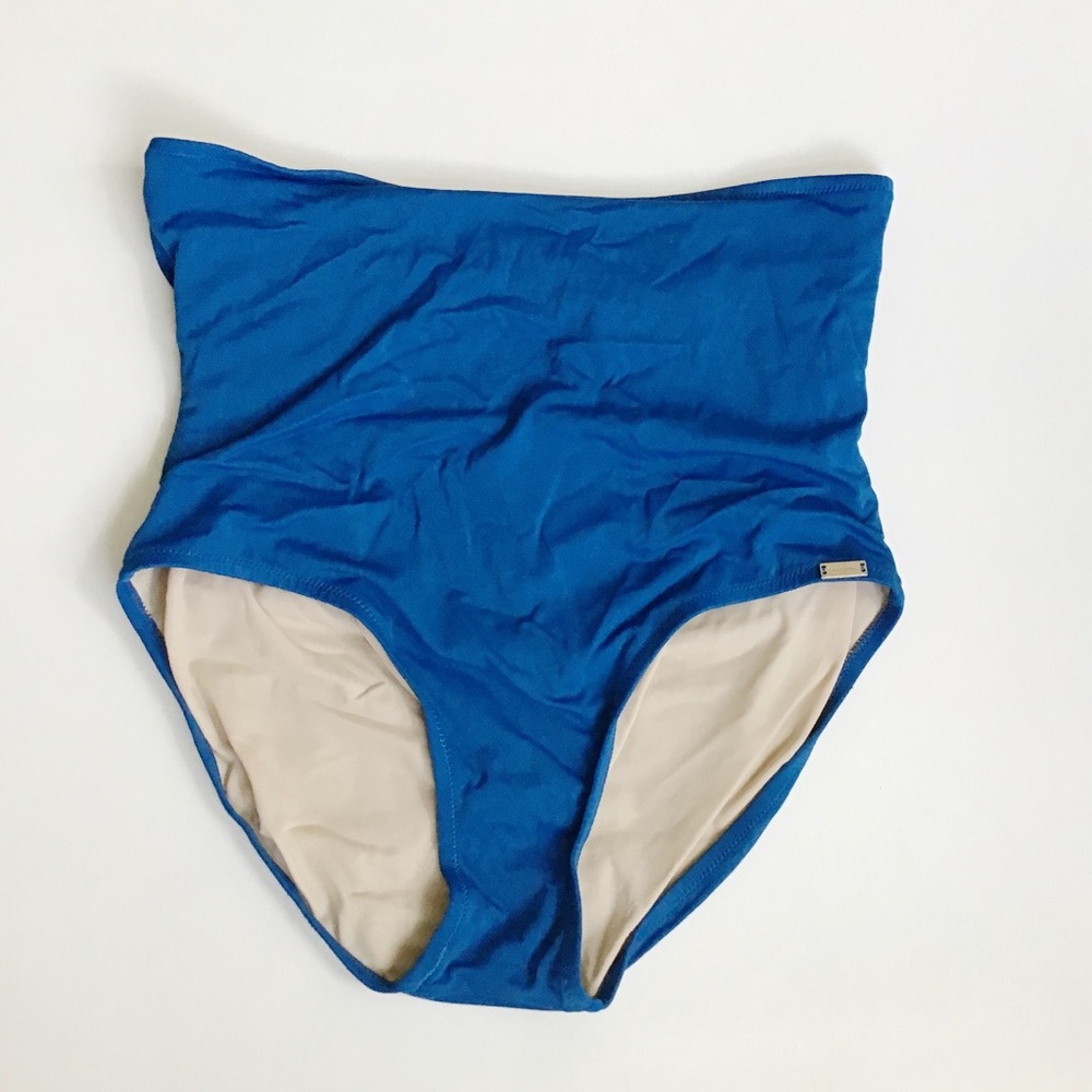 Lori Coulter Blue High Waist Swim Bottoms